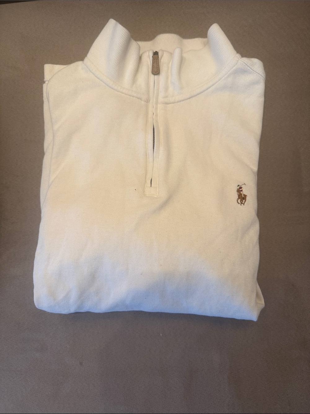 Ralph Lauren Cream Half-Zip Polo Sweater